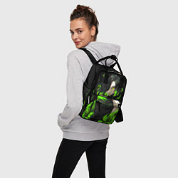 Рюкзак женский Токсичная девушка - зеленый, цвет: 3D-принт — фото 2