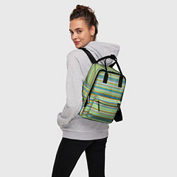 Рюкзак женский Горизонтальные разноцветные полосы, цвет: 3D-принт — фото 2