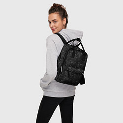 Рюкзак женский Черный паттерн грани, цвет: 3D-принт — фото 2