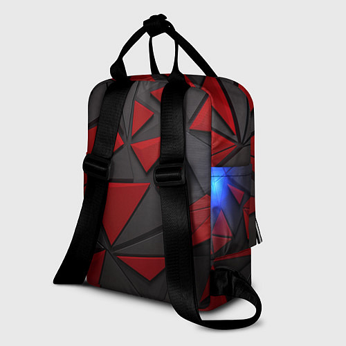 Женский рюкзак Черные и красные объемные элементы / 3D-принт – фото 2