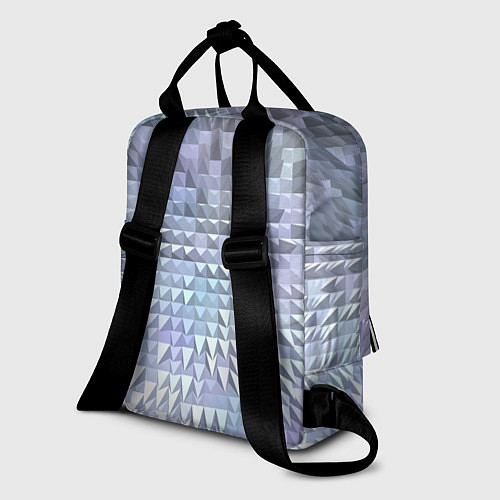 Женский рюкзак Серые и голубые пирамиды / 3D-принт – фото 2