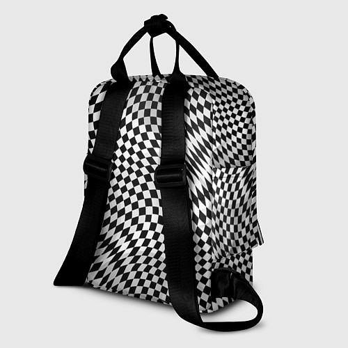 Женский рюкзак Черно-белая шахматная иллюзия / 3D-принт – фото 2