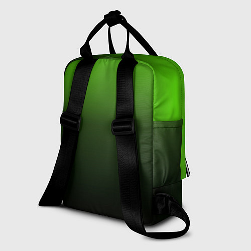 Женский рюкзак Градиент ядовитый зеленый - черный / 3D-принт – фото 2