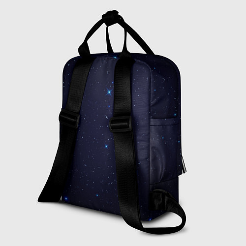 Женский рюкзак Тёмный космос и синие звёзды / 3D-принт – фото 2