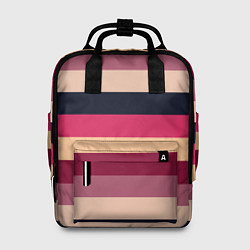 Рюкзак женский Широкие полосы розовый, цвет: 3D-принт