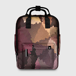 Рюкзак женский Мозаика в коричнево-розовых тонах, цвет: 3D-принт