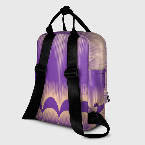 Женский рюкзак Фиолетовый градиент в полоску / 3D-принт – фото 2