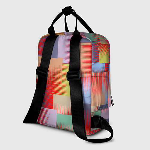 Женский рюкзак Веселая разноцветная клетка / 3D-принт – фото 2