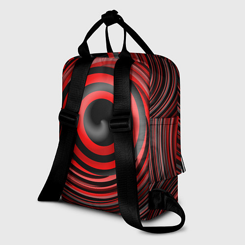 Женский рюкзак Красно-черный вихрь / 3D-принт – фото 2