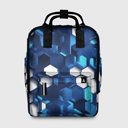 Рюкзак женский Cyber hexagon Blue, цвет: 3D-принт
