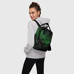 Рюкзак женский Зеленые линии абстракция, цвет: 3D-принт — фото 2