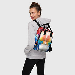 Рюкзак женский Цветная монотипия - поп-арт, цвет: 3D-принт — фото 2
