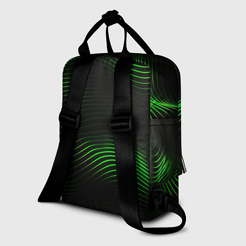 Женский рюкзак Зеленые тонкие линии / 3D-принт – фото 2