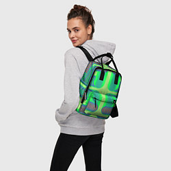 Рюкзак женский Дуги на зеленом фоне, цвет: 3D-принт — фото 2