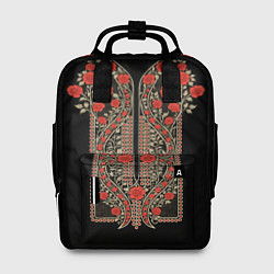 Женский рюкзак Растительный цветочный орнамент - красные розы на