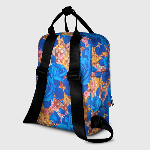Женский рюкзак Цветочный разноцветный узор с розами / 3D-принт – фото 2