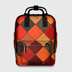 Рюкзак женский Шахматка красно-коричневая, цвет: 3D-принт