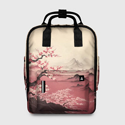 Рюкзак женский Сакура в горах, цвет: 3D-принт