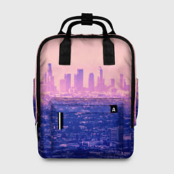 Женский рюкзак Город в розовом и фиолетовом цветах