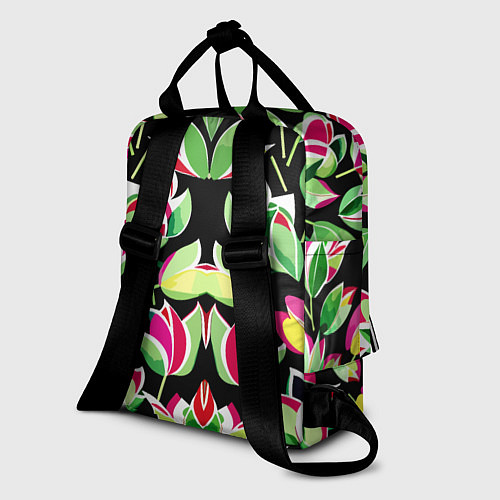Женский рюкзак Зеркальный паттерн из тюльпанов - мода / 3D-принт – фото 2