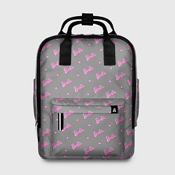 Рюкзак женский Паттерн - Барби и серый фон, цвет: 3D-принт