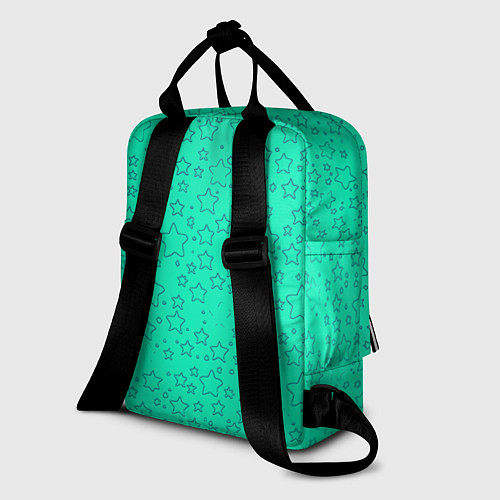 Женский рюкзак Звёздочки светло-зелёный / 3D-принт – фото 2
