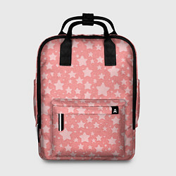 Рюкзак женский Розовый паттерн со звёздами, цвет: 3D-принт