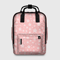 Рюкзак женский Звёздочки бледно-розовый, цвет: 3D-принт