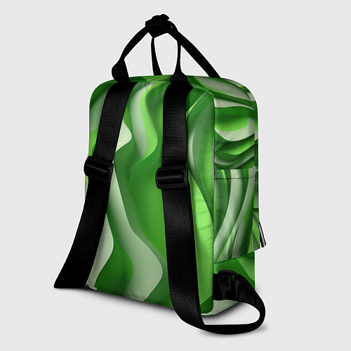 Женский рюкзак Зеленые объемные полосы / 3D-принт – фото 2