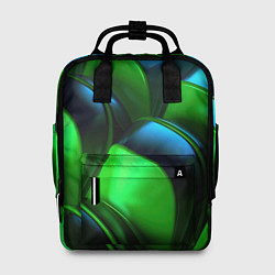 Рюкзак женский Зеленые абстрактные элементы, цвет: 3D-принт
