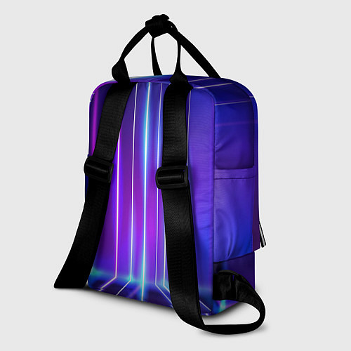 Женский рюкзак Neon glow - vaporwave - strips / 3D-принт – фото 2