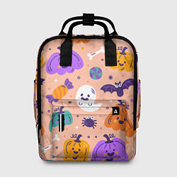Рюкзак женский Halloween - pumpkins and ghosts, цвет: 3D-принт