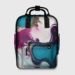 Рюкзак женский Жидкий красочный узор - нейросеть, цвет: 3D-принт