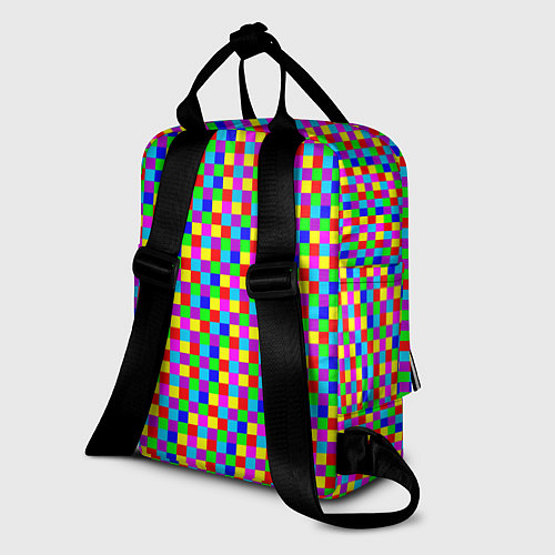 Женский рюкзак Разноцветные маленькие квадраты / 3D-принт – фото 2