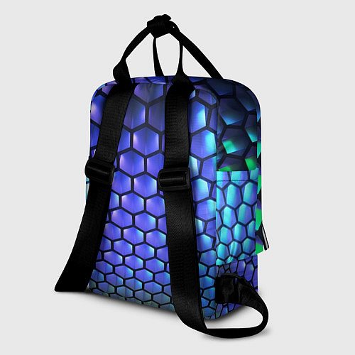 Женский рюкзак Цветные соты - объемная абстракция / 3D-принт – фото 2