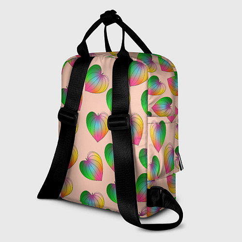 Женский рюкзак Цветной листик / 3D-принт – фото 2