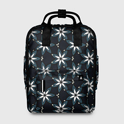 Рюкзак женский Стилизованные цветы чёрно-синий, цвет: 3D-принт