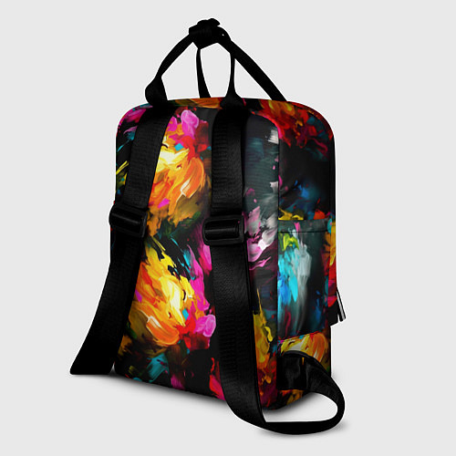 Женский рюкзак Краски и цветы / 3D-принт – фото 2