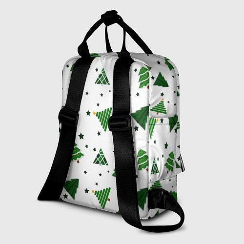 Женский рюкзак Узор с зелеными елочками / 3D-принт – фото 2