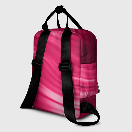 Женский рюкзак Абстрактный волнистый узор в красно-розовых тонах / 3D-принт – фото 2