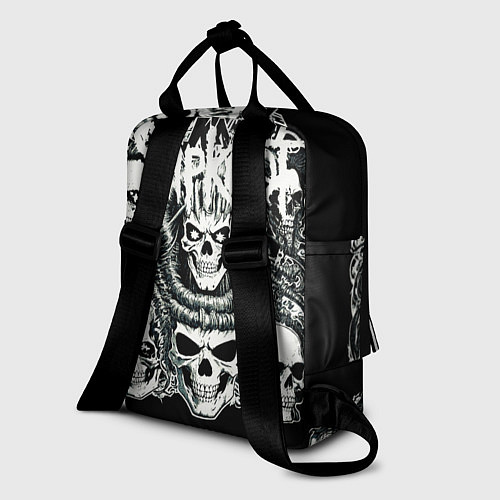 Женский рюкзак Slipknot и черепушки / 3D-принт – фото 2