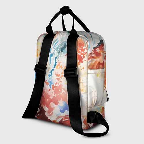 Женский рюкзак Абстрактные контрастные волны / 3D-принт – фото 2