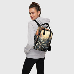 Рюкзак женский Зимний предновогодний пейзаж, цвет: 3D-принт — фото 2