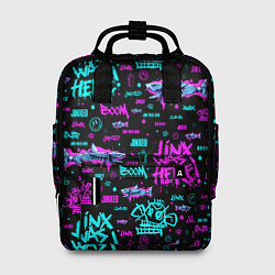 Рюкзак женский Jinx Arcane pattern neon, цвет: 3D-принт