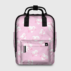 Рюкзак женский Барби: белые сердца на розовом паттерн, цвет: 3D-принт