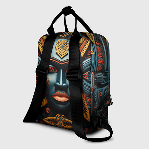 Женский рюкзак Орнамент в стиле африканских племён / 3D-принт – фото 2