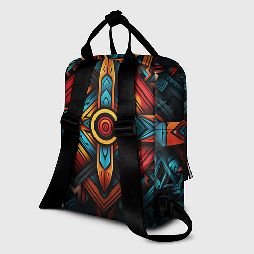 Женский рюкзак Симметричный геометрический узор в этническом стил / 3D-принт – фото 2