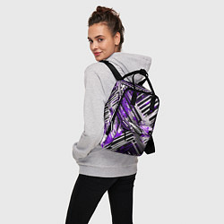 Рюкзак женский Киберпанк линии белые и фиолетовые, цвет: 3D-принт — фото 2