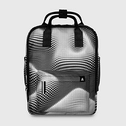 Рюкзак женский Чёрно белый точечный абстрактный фон, цвет: 3D-принт