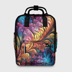 Рюкзак женский Витиеватый разноцветный абстрактный узор, цвет: 3D-принт